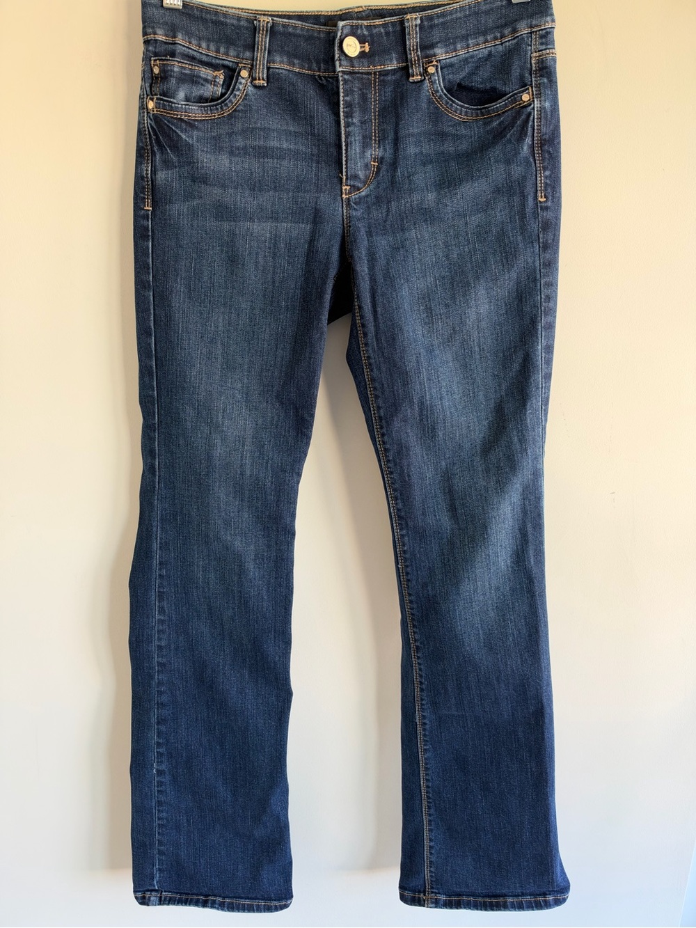 White House Black Market Blanc Bootleg Jeans Womens Size 4R Dark Wash Denim